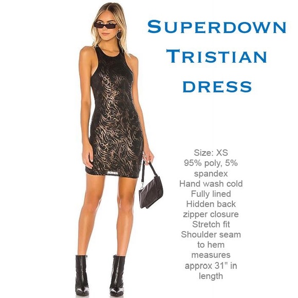 NWT Superdown Tristian Dress XS Black metallic - Picture 2 of 16